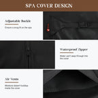 iBirdie Outdoor Waterproof and Weatherproof Hot Tub Cover 85 x 85 inch fit 84 x 84 or 83 x 83 or 82 x 82 or 7 ft x 7 ft Square SPA 600D Heavy Duty Protectors Protective Cover Cap