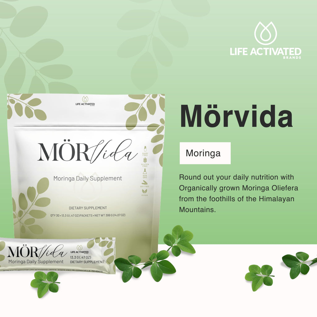 Mörvida Daily Supplement - Moringa Oleifera from The Himalayas - High in Vitamin C, Calcium & Protein -Rich in Minerals, Protein & More - 30 Sachets