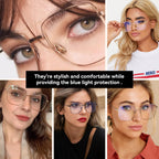 Dollger Blue Light Blocking Glasses women Anti Glare UV Filter Computer Gaming Glasses Retro matal square Eyeglasses Frame BLACK And Gold