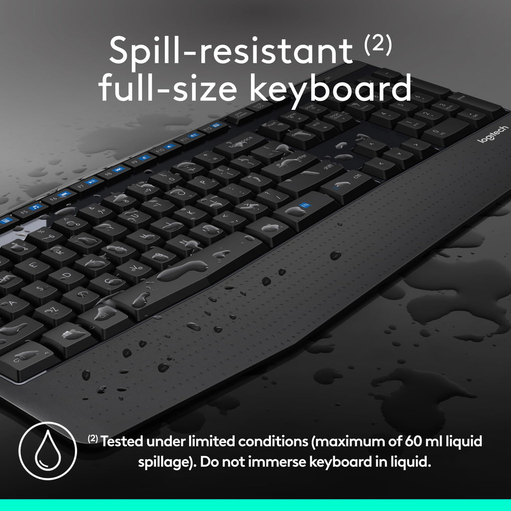 Logitech MK345 Full Size Wireless Keyboard and Mouse Combo - Black
