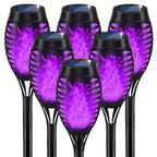 Halloween Decorations Outdoor Flickering Flame Purple Halloween Solar Light