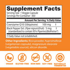 Doctors BEST High Absorption CoQ10, Heart & Energy Support, USP Verified, Naturally Fermented CoQ10, Non-GMO, Gluten Free, Soy Free, Vegan 360 Veggie Caps