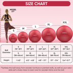 APEXUP Yoga Ball Exercise Ball, Anti Slip Stability Ball Chair, Heavy Duty Large Gym Ball for Fitness, Balance, Core Workout and Physical Therapy (S (15"~18") 45cm, Red)