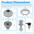 12355 Large Inlet Air Nozzle Compatible with Intex 1900-2450gph Pumps, Pool Return Jet for Intex Above Ground Swimming Pool Replacement Part Kit, Pool Strainer Grid Inlet Water Jet Nozzles, 1 Pack