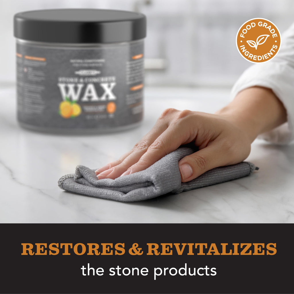 CLARK’S Natural Stone Wax - Seal and Protect Soapstone, Slate and Concrete with Carnauba and Beeswax - Use on Kitchen and Bath Countertops - Enriched with Lemon and Orange Extract, Large 32oz