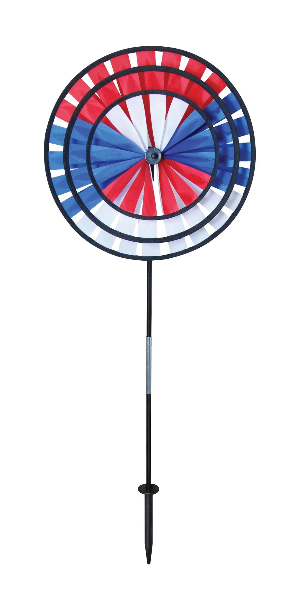 In the Breeze 14-Inch Triple Patriotic Wheel Spinner, Outdoor Ground Décor, 2847