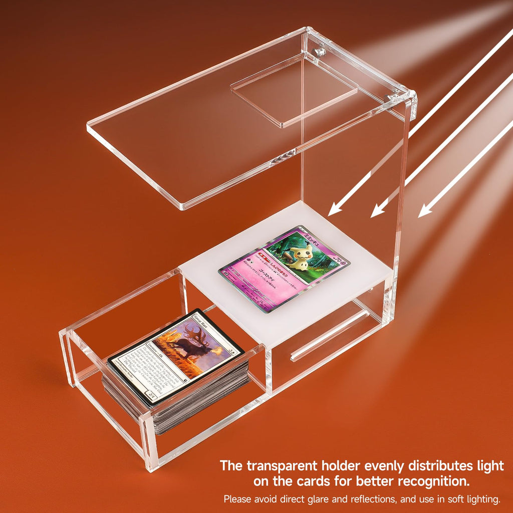 Clear Acrylic Sleeved MTG Cards Scanner Stand, Photo Stand, Trading Card Scanstand Compatible with Manabox, TCGplayer App, Sleeved and Unsleeved Cards Accessories