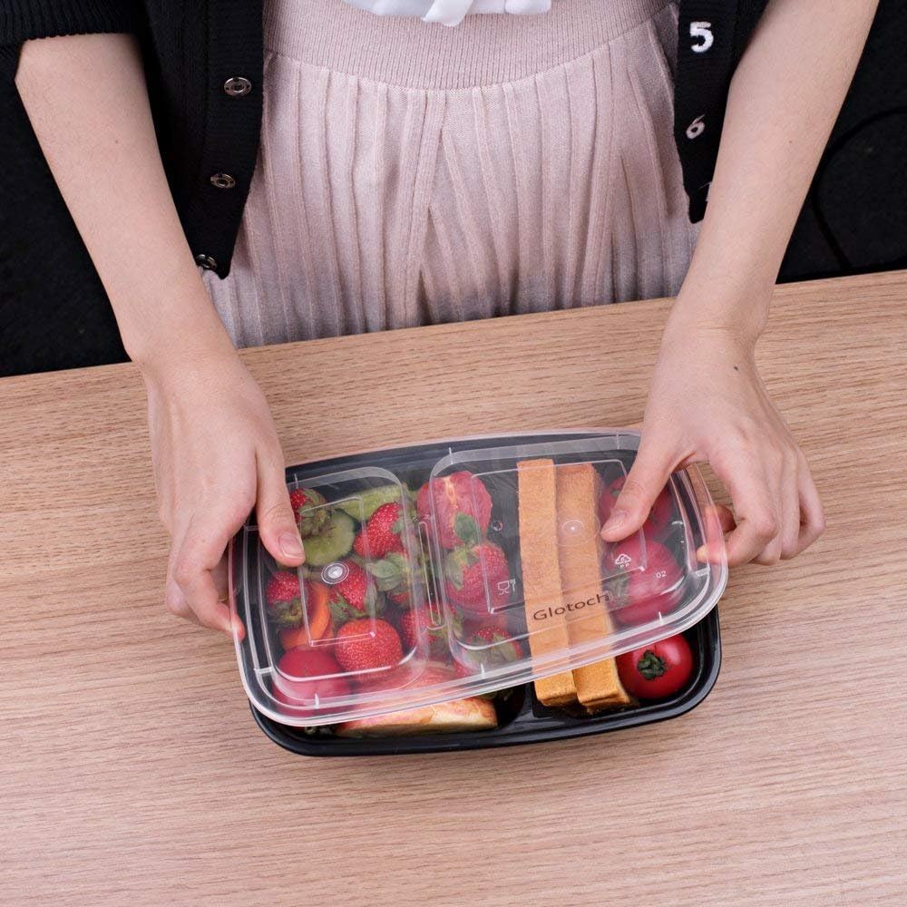 Glotoch Express Meal Prep Containers Reusable 34 OZ 20 PC Disposable Food Container with Lids Storage Plastic Togo Containers Take Away Lunch Container BPA Free, Freezer Safe, Microwave 1 Compartment