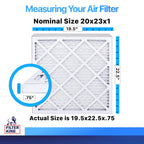 Filter King 20x23x1 Air Filter (MERV 8) (3-Pack) Dust & Allergy Control AC Furnace Filters, MADE IN USA, HVAC, Pleated, Electrostatic (Actual Size: 19.5 x 22.5 x .75)