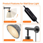 Bstrip Hanging Grow Light for Indoor Plants 25W Full Spectrum 4H/9H/14H