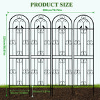 YOBAZAN Metal Garden Trellis, 86.7" H x 19.7" W Black Coated Wire Lattice Panel, Sturdy Plant Support for Climbing Roses Vines Cucumbers Vegetables Outdoor Patio Yard (4 Packs)