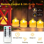 YiaMia Upgraded Rechargeable Tea Lights with Magnetic Charging Base 12 Pack
