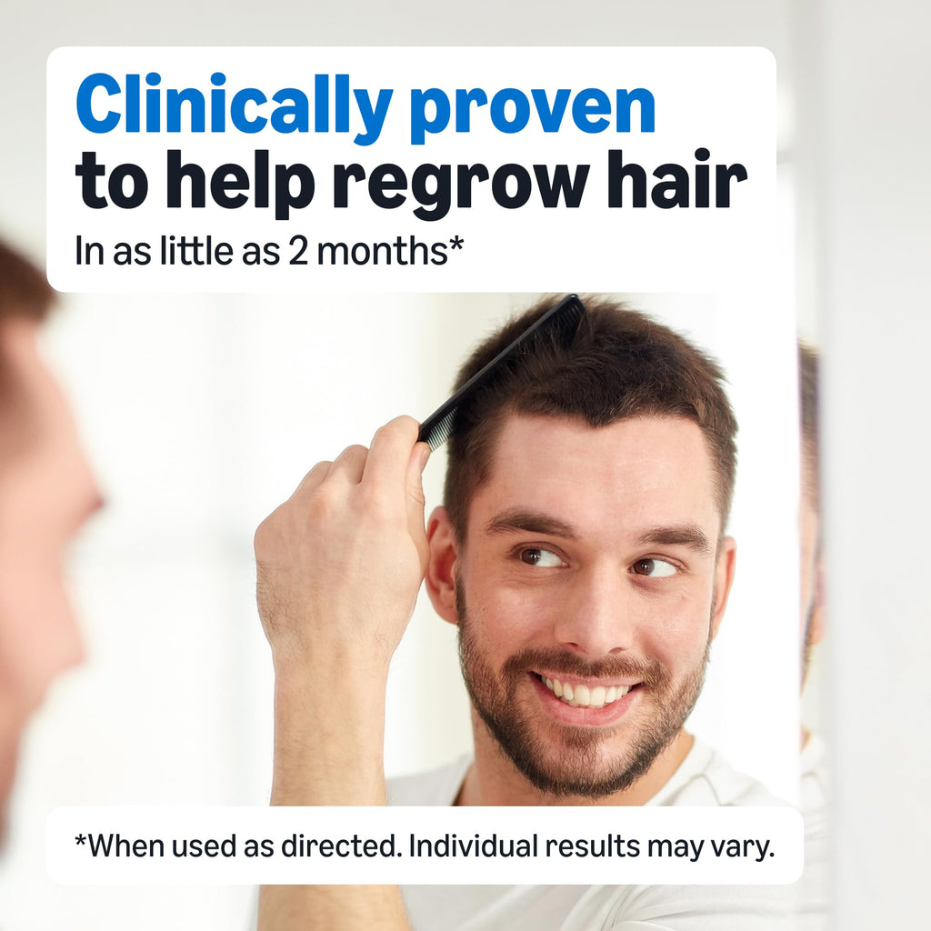 Amazon Basics Minoxidil Topical Solution USP, 5 Percent, Hair Regrowth Treatment for Men, Extra Strength, 12 Fluid Ounces (Previously Amazon Basic Care)
