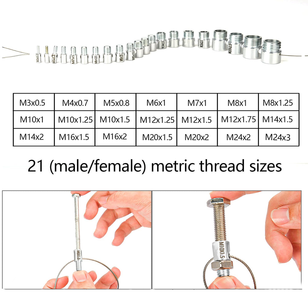 Nut and Bolt Thread Checker 45 Male/Female Thread Gauges (24 SAE/Inch & 21 Metric) Nut and Bolt Thread Size Checker Thread Identifier Gauges for Quickly Identify and Verify