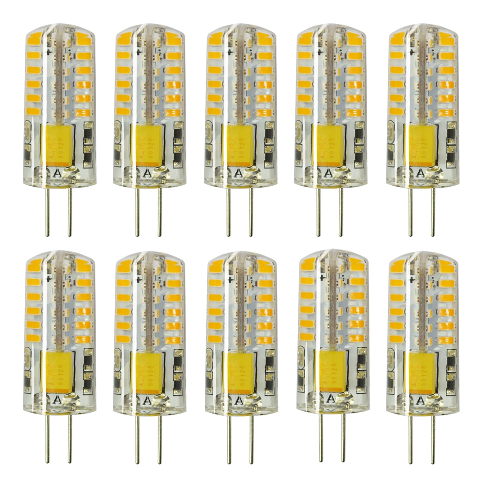 Rayhoo G4 LED Bulb 1.5 Watt AC DC 12V/10-20V Non-dimmable, 24 LED Light Bulb, 6pcs, Warm White
