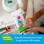 Dapple Baby Breast Pump Wipes - (3 Pack) 25 Count - Fragrance-Free, Plant-Powered & Hypoallergenic - Removes Milk Residue - Diaper Bag Essentials