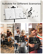 K KASONIC Music Stand, 2 in 1 Folding Sheet Music & Book Stand With Bag
