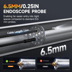 FOXWELL Dual Lens Articulating Borescope, 0.25in Slim 220° Two-Way Endoscope Camera with LED Light, IPS HD Screen, IP67 Waterproof Snake Camera for Automotive, Pipe, Wall & Engine Inspection – 5.3FT