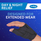 Comfort Cool CMC Thumb Brace – Restriction Splint for Arthritis & Tendinitis Relief | Breathable Neoprene with Supportive Thumb Strap - Black, Right Hand, Large (8 to 9 inches) | NC79567