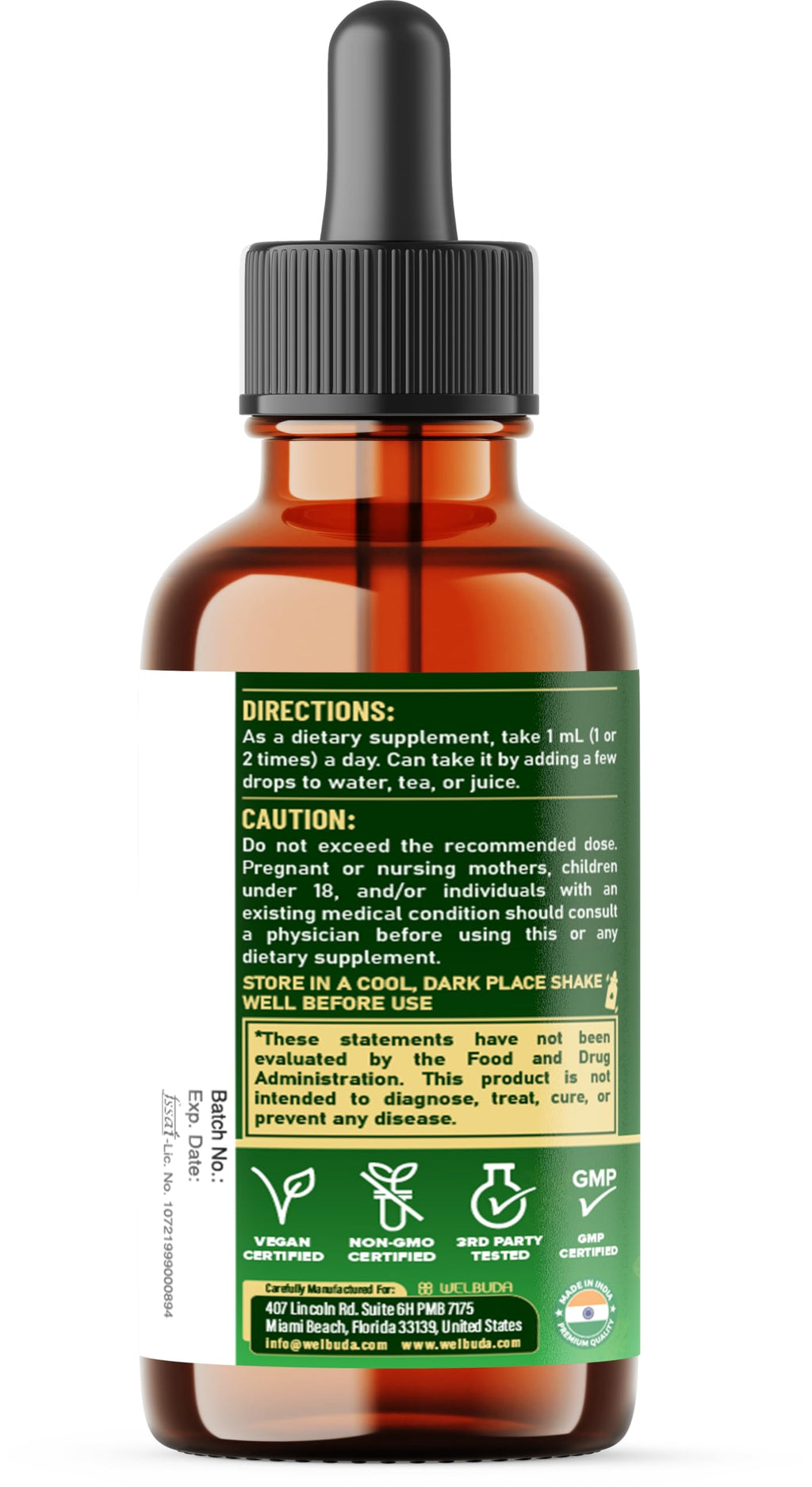17in1 Rhodiola Rosea Liquid Supplement with Ashwagandha, Magnesium Glycine, L-Theanine, Vitamin C, Vitamin D3, Vitamin K2, Ginkgo, Turmeric, Holy Basil and More - 1 FL Oz - 60 Day Supply