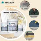 Jungarian Furniture Paint Kit 16oz with Tools - Water-based & Low Odor No Sanding No Priming - Matte Finish Indoor Outdoor Wood Paint for Cabinets, Doors, Tables and Dressers - Cream