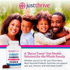 Just Thrive Probiotic Gummies - Kids, Men, and Womens Probiotic - for Digestive and Overall Health, 90 Count