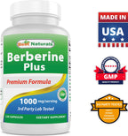 Best Naturals Berberine Plus 1000 mg/Serving 120 Capsules (120 Count (Pack of 3))