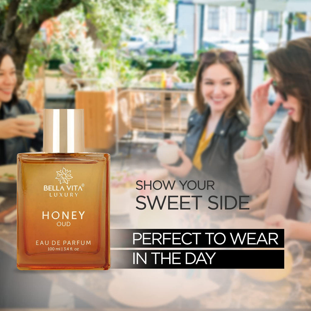BellaVita Luxury Honey Oud Eau de Parfum (3.4 fl. oz.) | Patchouli, Vanilla, Bergamot, Floral & Spicy + Made with Clean & Vegan Essentials Oils + Cruelty Free | Long-Lasting Unisex Fragrance