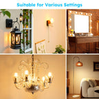GvvooHome E12 G16.5 Candelabra Bulb, G16.5 Round Small Globe LED Bulb 2700K Warm White, Dimmable 4W 40W Equivalent, 400LM 90+CRI, Globe Light Bulbs Ideal for Ceiling Fans & Chandeliers, 6 Pack