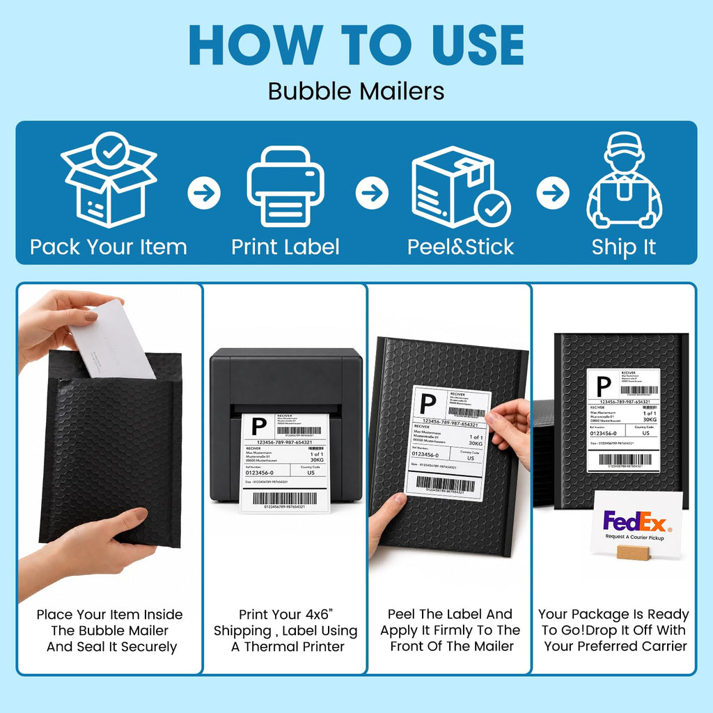 Fuxury Thermal Labels 4x6 200 Labels Fanfold Direct Shipping Label