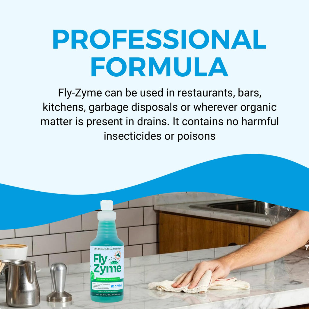 Fly-Zyme Enzyme Drain Cleaner Gel for Pipes, Fruit Flies & Odors, 32 fl oz