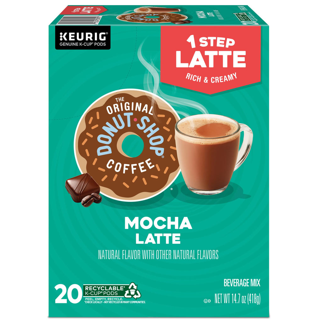 The Original Donut Shop Mocha One-Step Latte, K-Cup Pods, 20 Count