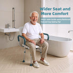 Swivel Shower Chair with Arms and Back, 400 lbs Heavy Duty Shower Seat for Inside Shower Stall and Bathtub, Height Adjustable Safety Bath Seat for Elderly, Adults, Handicap and Disabled
