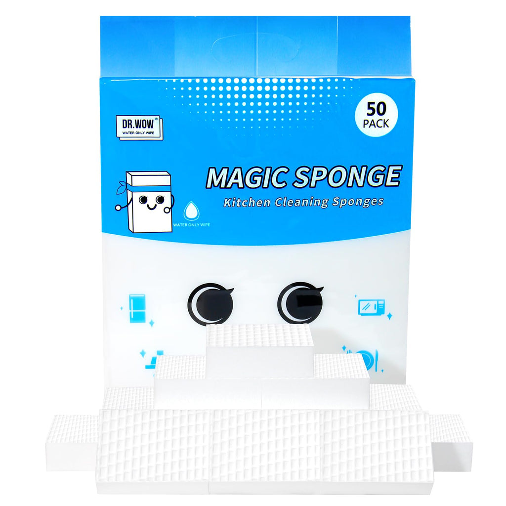 Dr.Wow 50 Ct Thick Melamine Sponges 1.18in - Sink, Bathtub & Tile Cleaner(Ultra-Durable)