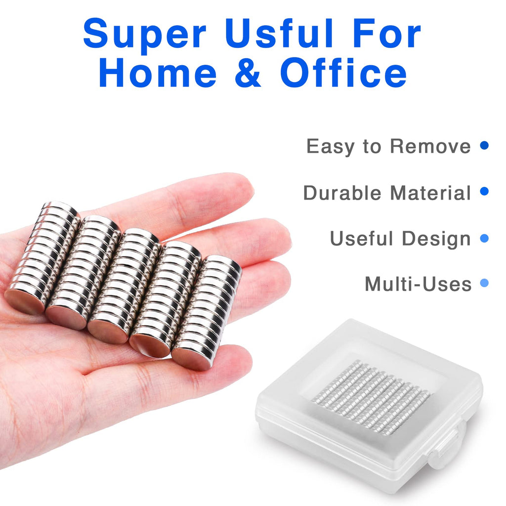 TRYMAG 60Pcs Strong Rare Earth Magnets, 12x3mm Small Refrigerator Magnet