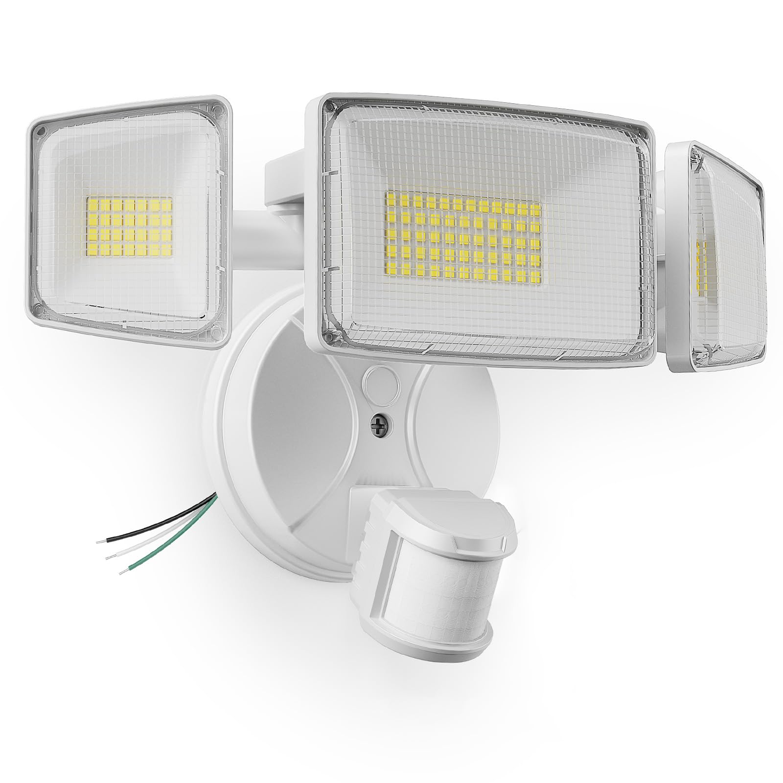 Onforu 100W LED Motion Sensor Outdoor Lights, Dusk to Dawn Flood Light Outdoor Motion Sensor, Hardwired Security Lights Floodlights Outside 11000LM 6500K Daylight IP65 Waterproof (White)