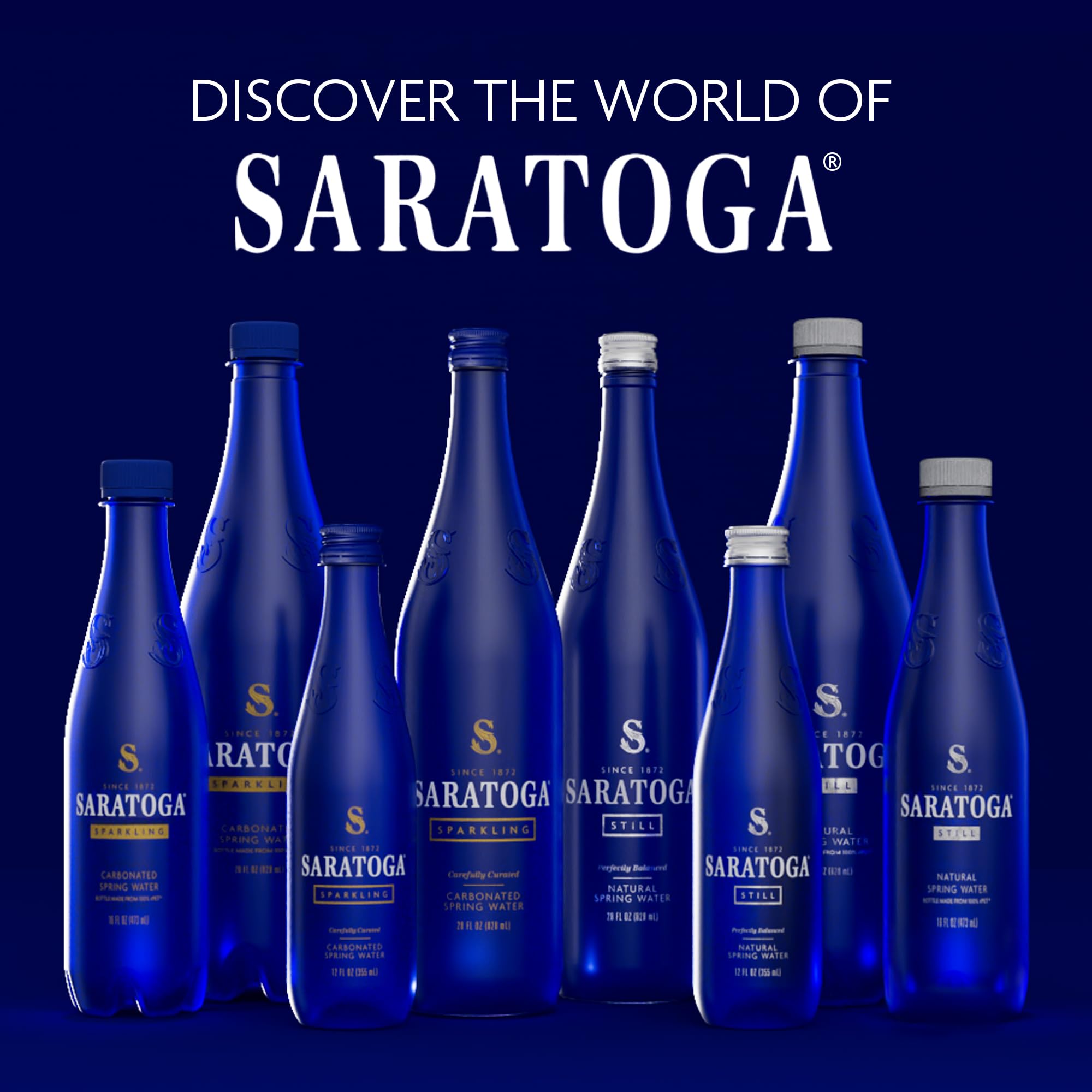 Saratoga Sparkling Spring Water - 28 oz. (Carbonated, Pack of 12 bottles)