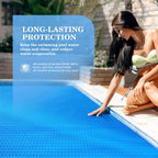 UIRWAY 16Mil Solar Pool Cover 18ft Round, Pool Covers for Inground and Above Ground Pools Ultra Thick Bubble Solar Blanket, Long-Lasting, High Heat Retention, UV Protection, Customizable Fit, Blue