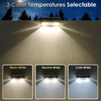 LIANGLOME Solar Fence Lights Outdoor - 3000/4000/6000K 3 Mode, IP65 Waterproof Solar Powered Fence Lights, Dusk to Dawn for Outside, Backyard/Step/Patio/Deck/Stair Railings and Wall (8 Pack)