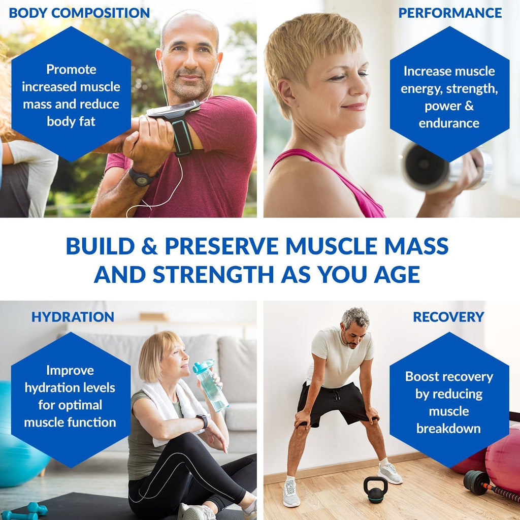 BioTrust Ageless Muscle Builder - Creatine HMB Powder with Vitamin D3 & Betaine - Build & Preserve Naturally Declining Muscle Mass & Strength - Fruit Punch, 60 Servings