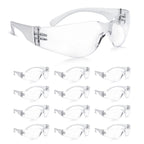 amoolo Clear Safety Glasses Bulk of 24, Protective Eyewear for Men Women, ANSI Z87.1 Impact Resistant Eye Protection for Work, Lab, Construction