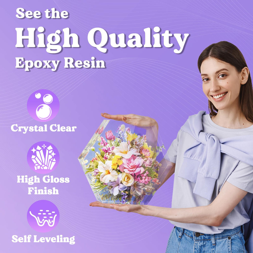LET'S RESIN 1/2 Gallon Casting Epoxy Resin,Bubble Free & Crystal Clear Epoxy Kit,2 Part Resin and Hardener for Jewelry Making,Crafts,Art