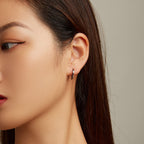 Black Cat Small Hoop Earrings Sterling Silver 925 Cute Animal Pet Pink Ears Cartilage Tragus Earrings Tiny Round Huggie Hoops Statement Earrings Fashion Jewelry for Women Girls