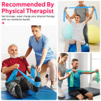 Resistance Bands for Working Out, Exercise Bands for Physical Therapy, Stretch, Recovery, Pilates, Rehab, Strength Training and Yoga Starter Set