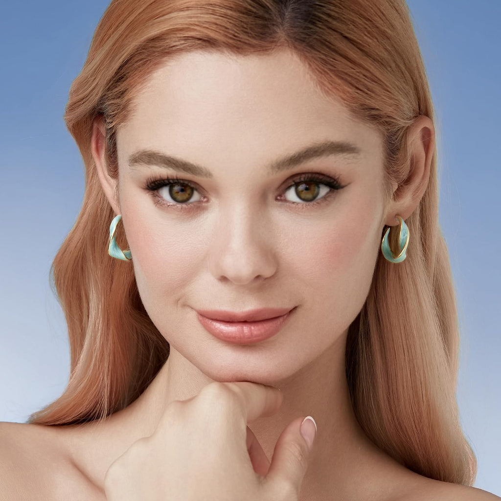 Cicy Bell Twisted Hoop Earrings for Women