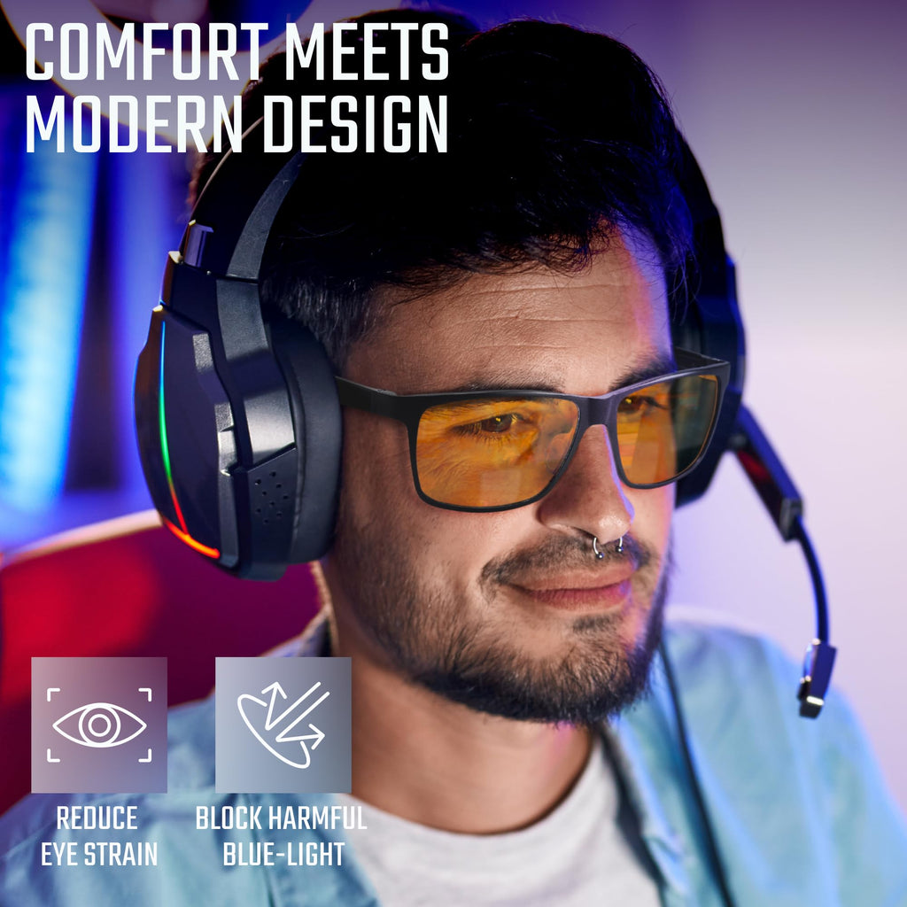 IBOANN Metal & Carbon Eyewear Frame Blue Light Blocking Glasses Men for Computer, Gaming, Night Driving Glasses for Man