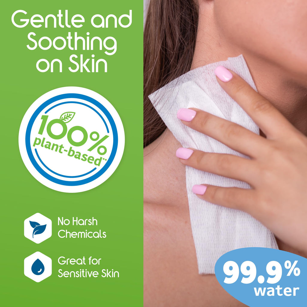 Inspire Naturals 99.9% Water Based Wet Wipes For Adults | Plastic Free Adult Wipes Extra Large Unscented | Disposable Washcloths For Adults Incontinence Body Wipes Elderly (99.9% Water 160 Ct)