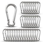 Small Carabiner Clip Hooks, 32pcs 2.36 inch Carabiners Heavy Duty, Galvanized Iron Spring Snap Hook Fits Camping Hiking, Metal Clips for Keychain Keys Rings