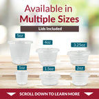 Reli. 2 oz Small Containers with Lids (500 Sets) | Jello Shot Cups with Lids | Clear Plastic Condiment Container | Portion Cups, Sauce, Souffle | Stackable | Bulk