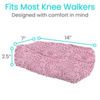 Vive Mobility Knee Scooter Pad Cover - Soft Plush Adult Sheepskin Memory Foam Cushion, Walker Accessory for Knee Roller, Padded Accessories Leg Cart Improves Comfort with Injury, Universal Fit (Pink)
